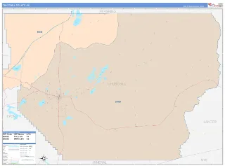 Churchill County, NV ColorCast style ZIP Code wall map