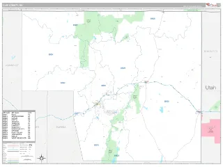 Elko County, NV Classic style ZIP Code wall map