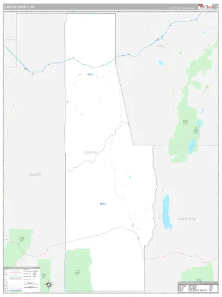 Eureka County, NV Classic style ZIP Code wall map