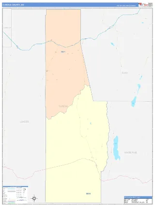 Eureka County, NV ColorCast style ZIP Code wall map