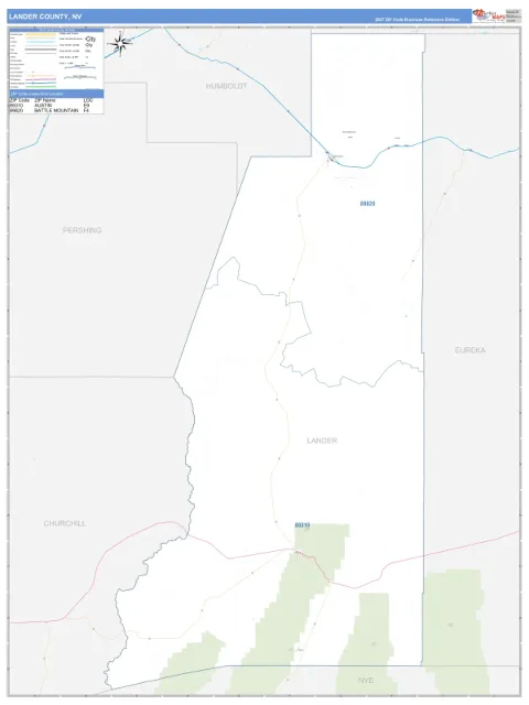 Lander County, NV map