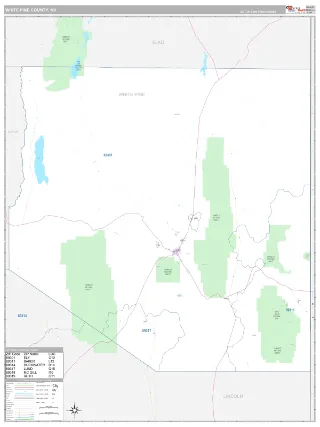 White Pine County, NV Classic style ZIP Code wall map