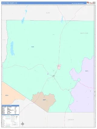 White Pine County, NV ColorCast style ZIP Code wall map