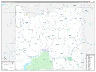Cattaraugus County, NY Classic style ZIP Code wall map