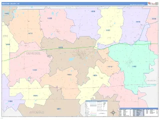 Genesee County, NY ColorCast style ZIP Code wall map