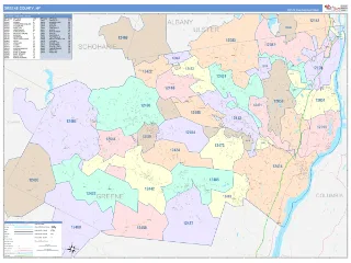 Greene County, NY ColorCast style ZIP Code wall map