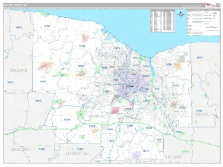 Monroe County, NY Classic style ZIP Code wall map
