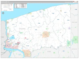 Niagara County, NY Classic style ZIP Code wall map