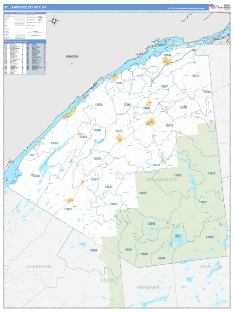 St. Lawrence County, NY map