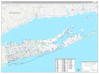 Suffolk County, NY Classic style ZIP Code wall map