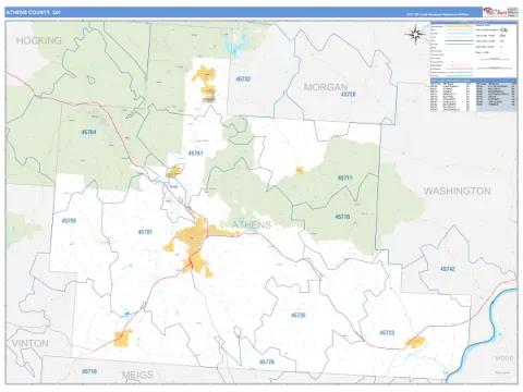 Athens County, OH map