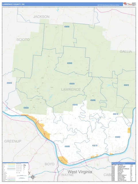 Lawrence County, OH map