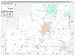 Medina County, OH Classic style ZIP Code wall map
