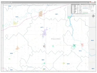 Paulding County, OH Classic style ZIP Code wall map