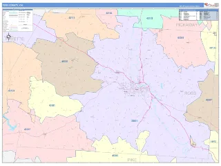 Ross County, OH ColorCast style ZIP Code wall map