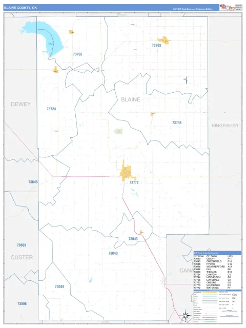 Blaine County, OK map