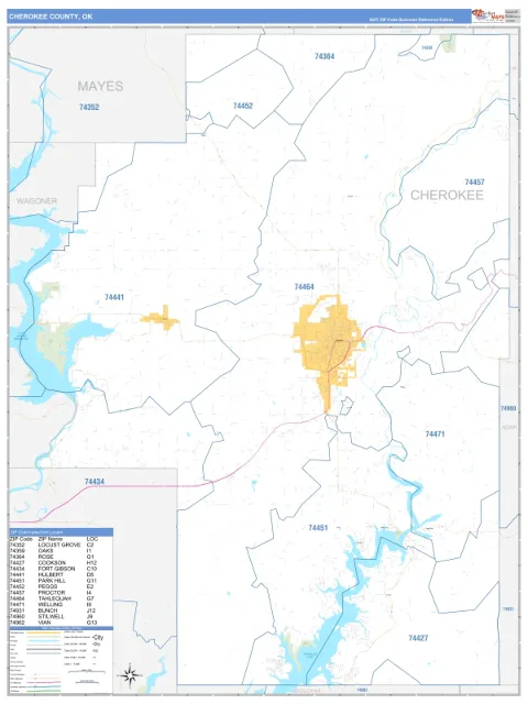 Cherokee County, OK map
