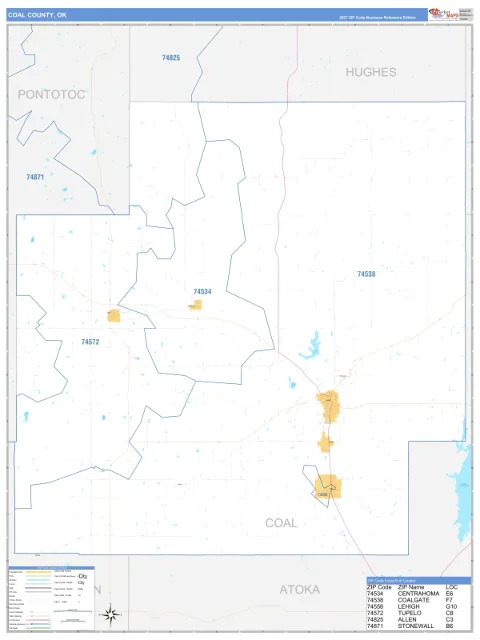 Coal County, OK map