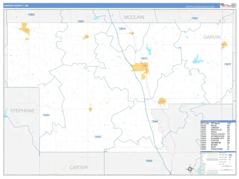 Garvin County, OK map