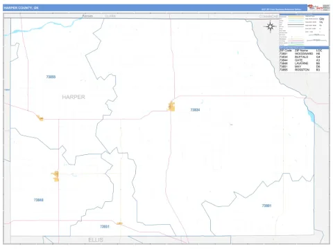 Harper County, OK map