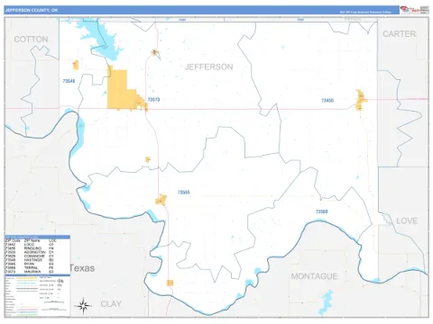 Jefferson County, OK map