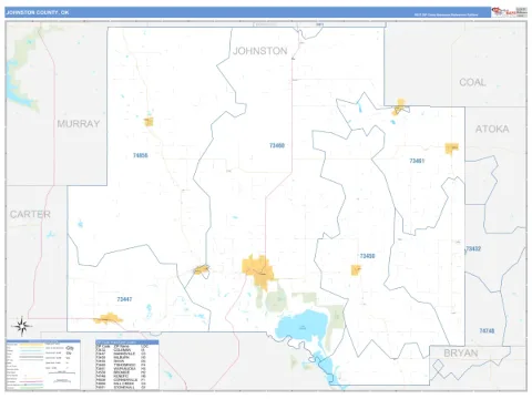 Johnston County, OK map