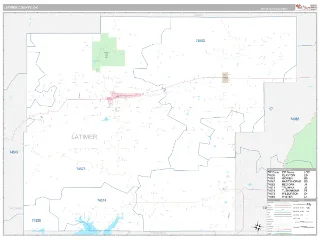Latimer County, OK Classic style ZIP Code wall map