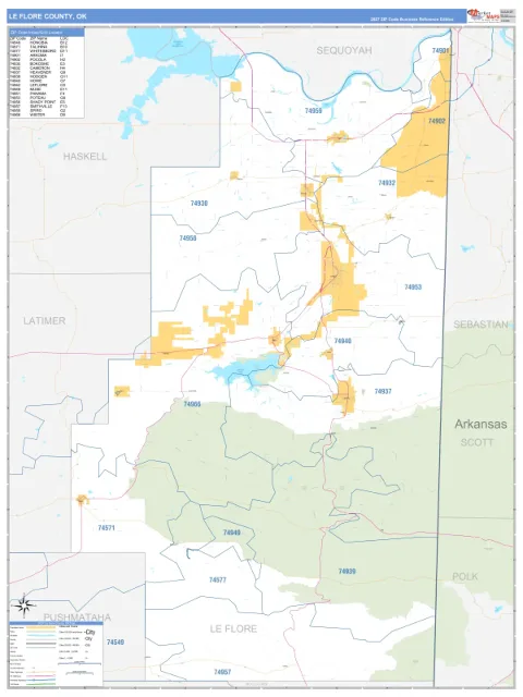 Le Flore County, OK map
