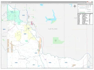 McClain County, OK Classic style ZIP Code wall map