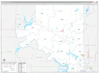 Osage County, OK Classic style ZIP Code wall map