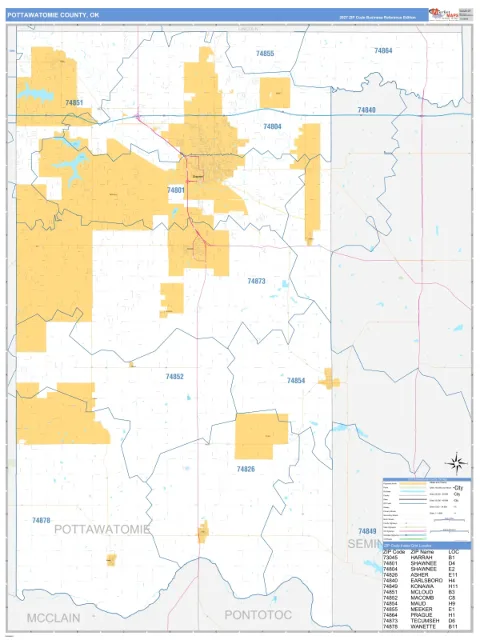 Pottawatomie County, OK map