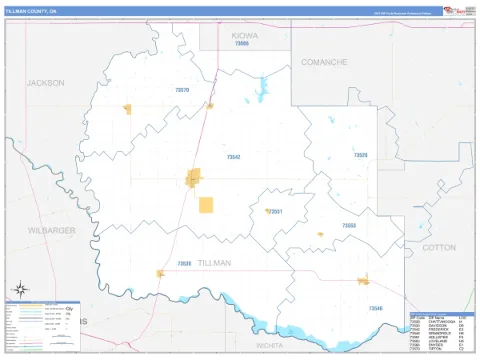 Tillman County, OK map