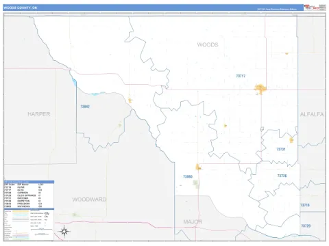Woods County, OK map