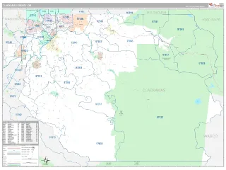 Clackamas County, OR Classic style ZIP Code wall map