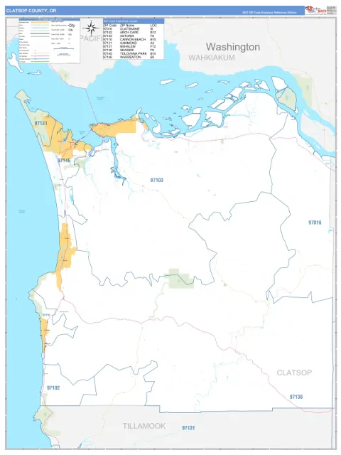 Clatsop County, OR map