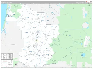Douglas County, OR Classic style ZIP Code wall map