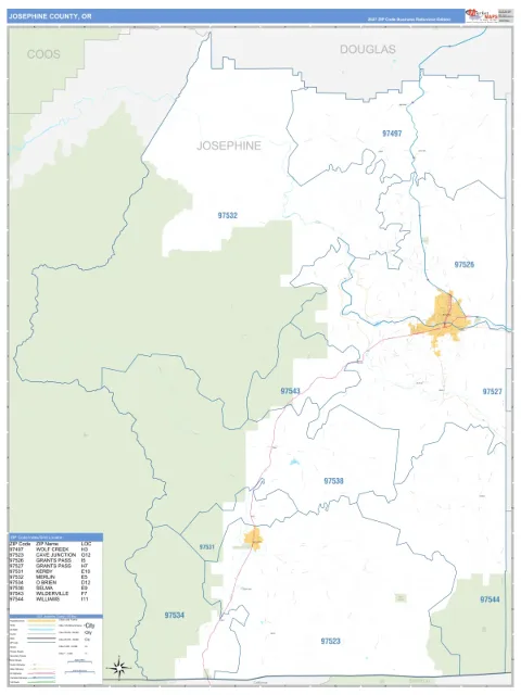 Josephine County, OR map