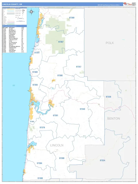 Lincoln County, OR map