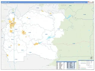 Linn County, OR Business Reference style ZIP Code wall map