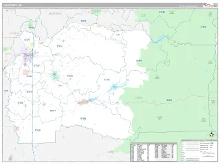 Linn County, OR Classic style ZIP Code wall map
