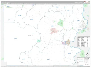 Polk County, OR Classic style ZIP Code wall map