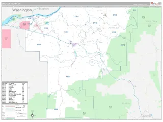 Umatilla County, OR Classic style ZIP Code wall map