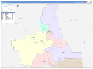 Union County, OR ColorCast style ZIP Code wall map