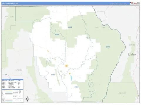 Wallowa County, OR map