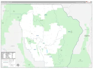 Wallowa County, OR Classic style ZIP Code wall map