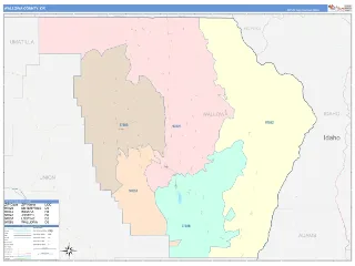 Wallowa County, OR ColorCast style ZIP Code wall map