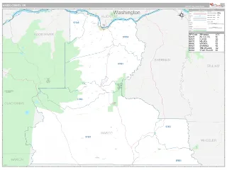 Wasco County, OR Classic style ZIP Code wall map