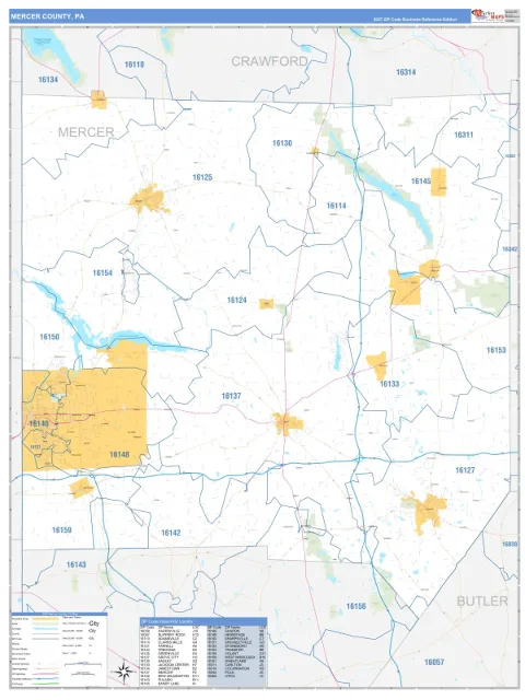 Mercer County, PA map