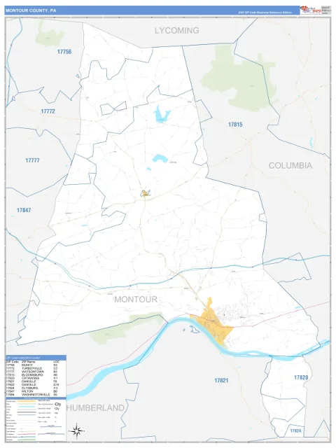 Montour County, PA map