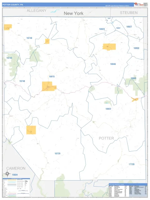 Potter County, PA map